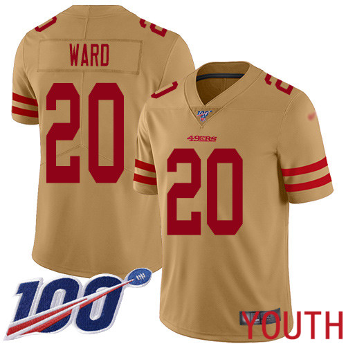 San Francisco 49ers Limited Gold Youth Jimmie Ward NFL Jersey #20 100th Season Vapor Untouchable Inverted Legend